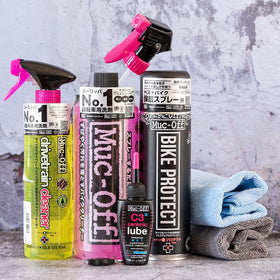 Muc-Off 洗車ケミカル4点+マイクロファイバーウェス2枚セット Wetルブver.
