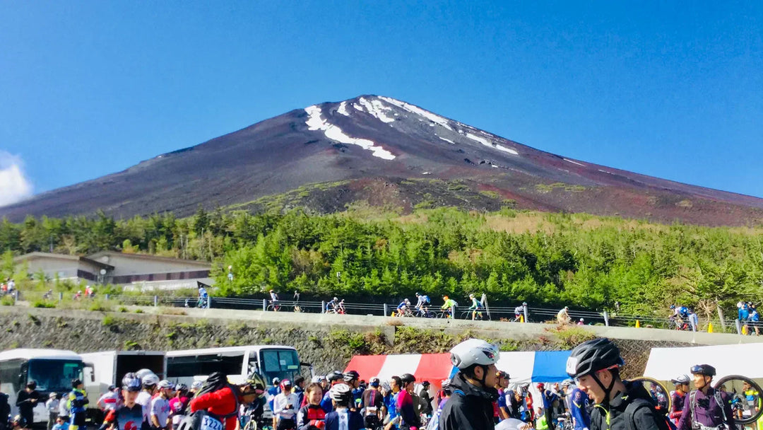 富士ヒルのゴール地点で見る富士山頂