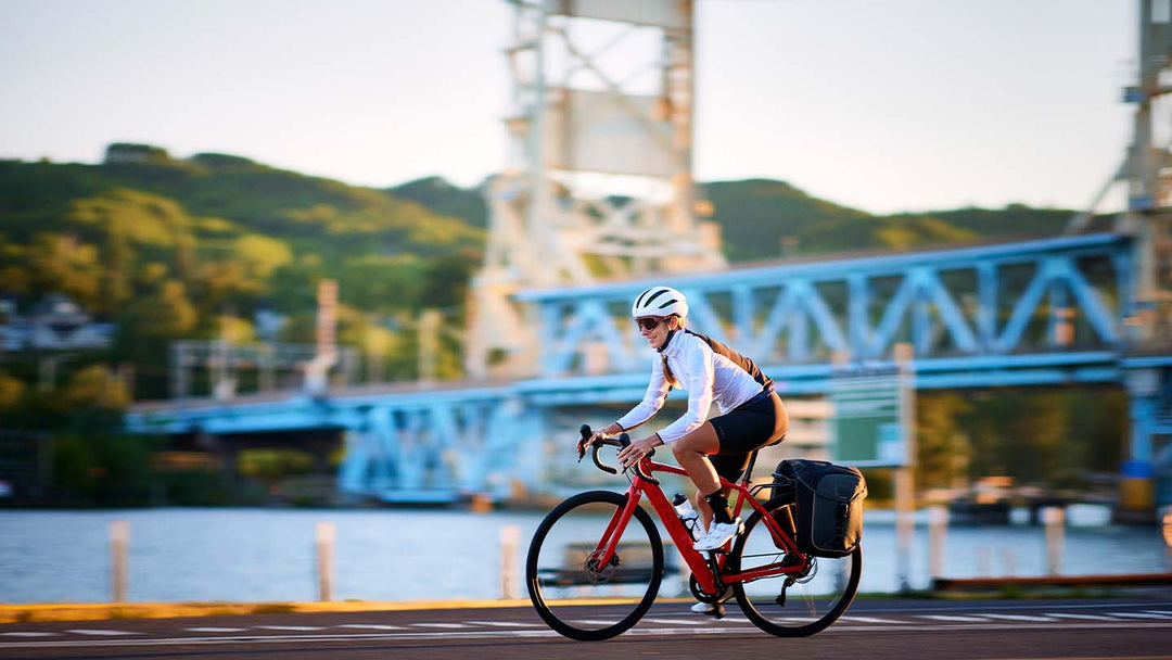 Trek e-ロードバイクでのサイクリング風景