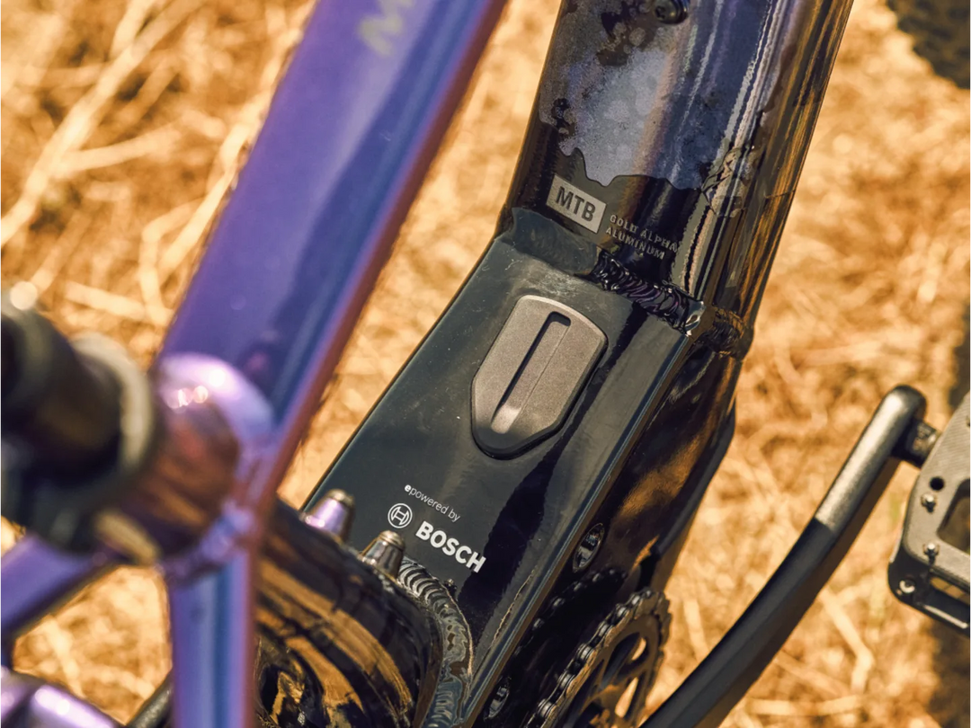 Bosch コンパクトチューブ400 をダウンチューブ内に配置している Trek Marlin+