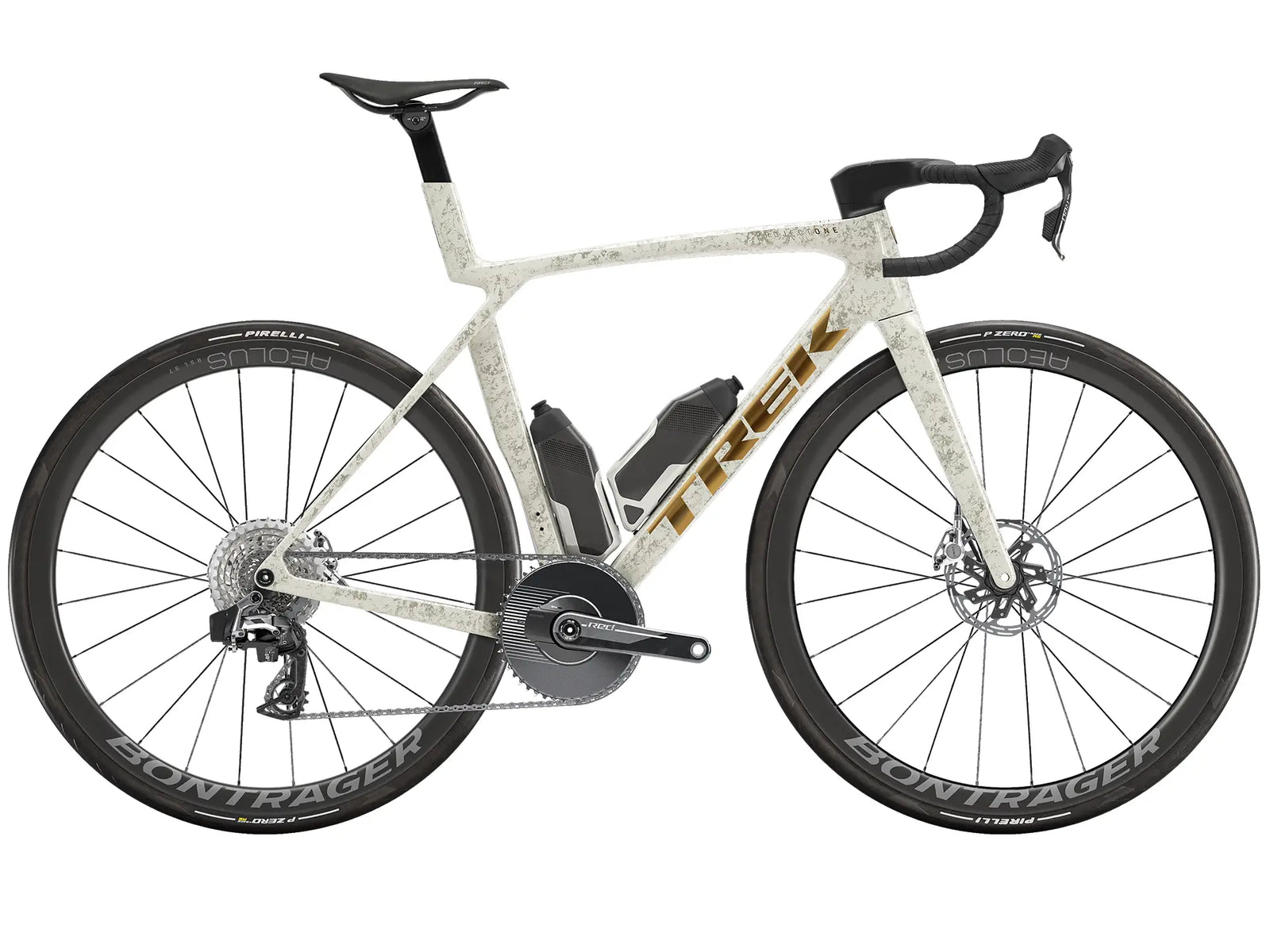 ブランド名：TREK、モデル名：Madone SLR 9 1x AXS Gen 8、カラー名：Era White / Supernova Marble、年式：2026
