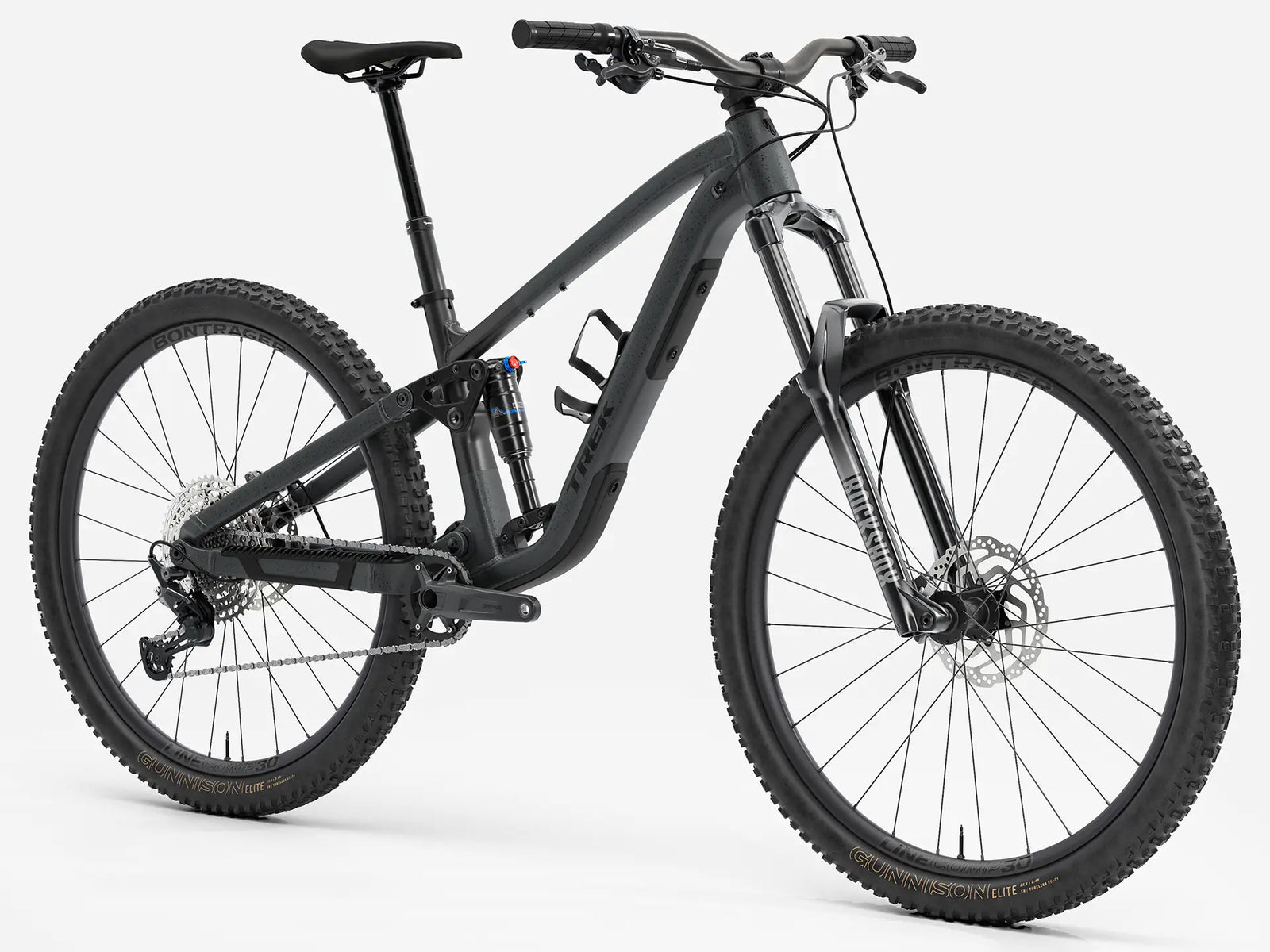 ブランド名：TREK、モデル名：Fuel EX 5 Gen 7、カラー名：Lithium Grey/Trek Black Splatter、年式：2026年モデル