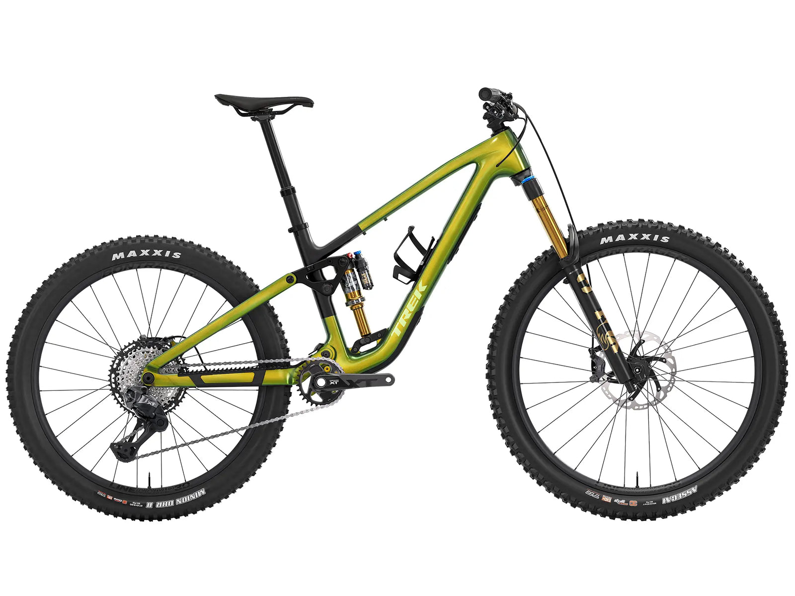 ブランド名：TREK、モデル名：fuel mx 9.8 xt di2 gen 7、年式：2026年、カラー：Gloss Chameleon Green Matte Black