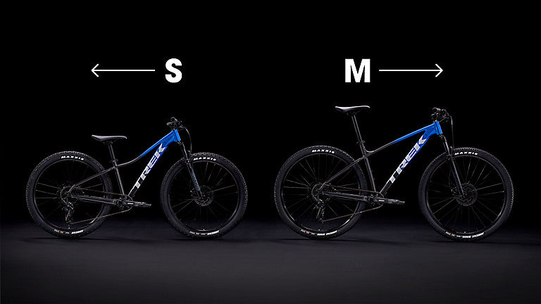 Sサイズ以下とMサイズ以上のフレームの形状の違い