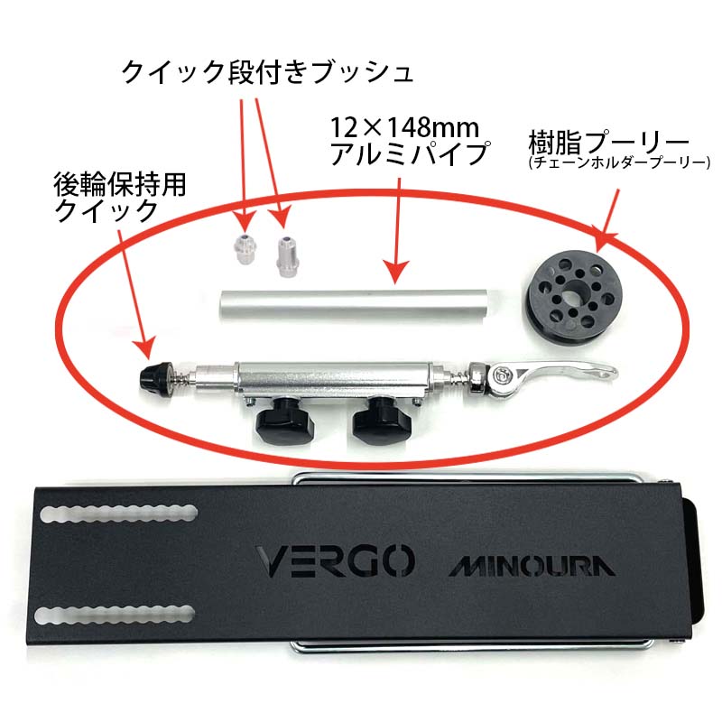 ミノウラの車載キャリアVERGO Bkack コンプリートキットの付属品説明