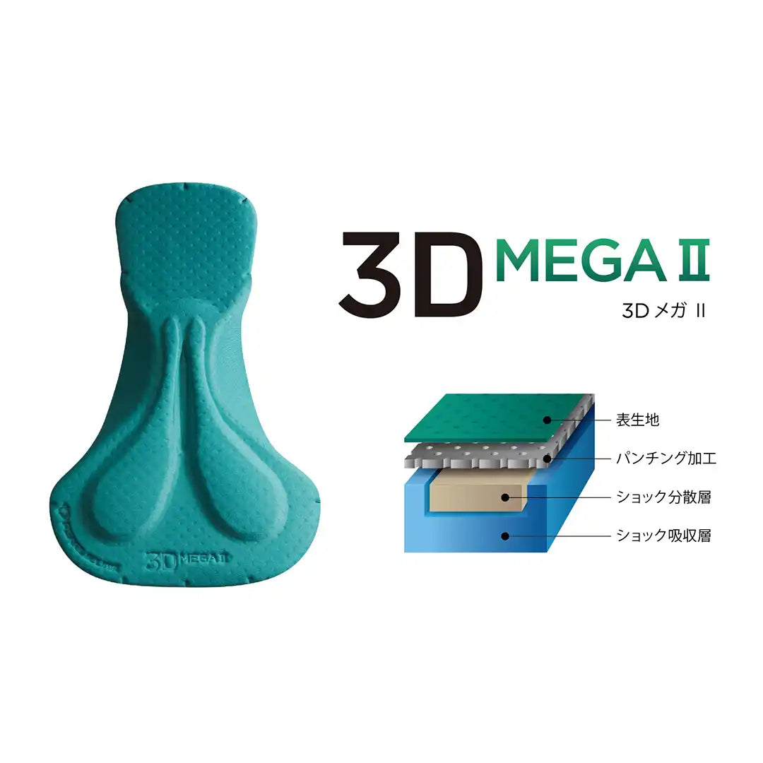 3Dメガ II パールイズミのロングライド用厚手パッド断面図