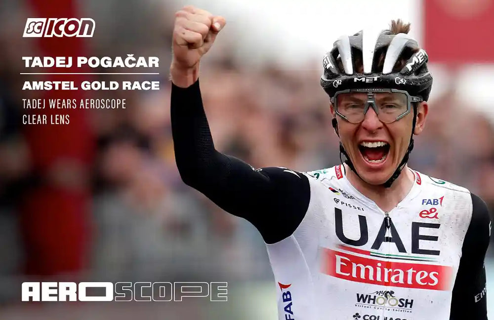 SCICON SPORTS AEROSCOPE（シーコン　エアロスコープ）のクリアレンズをかけて勝利するポガチャル