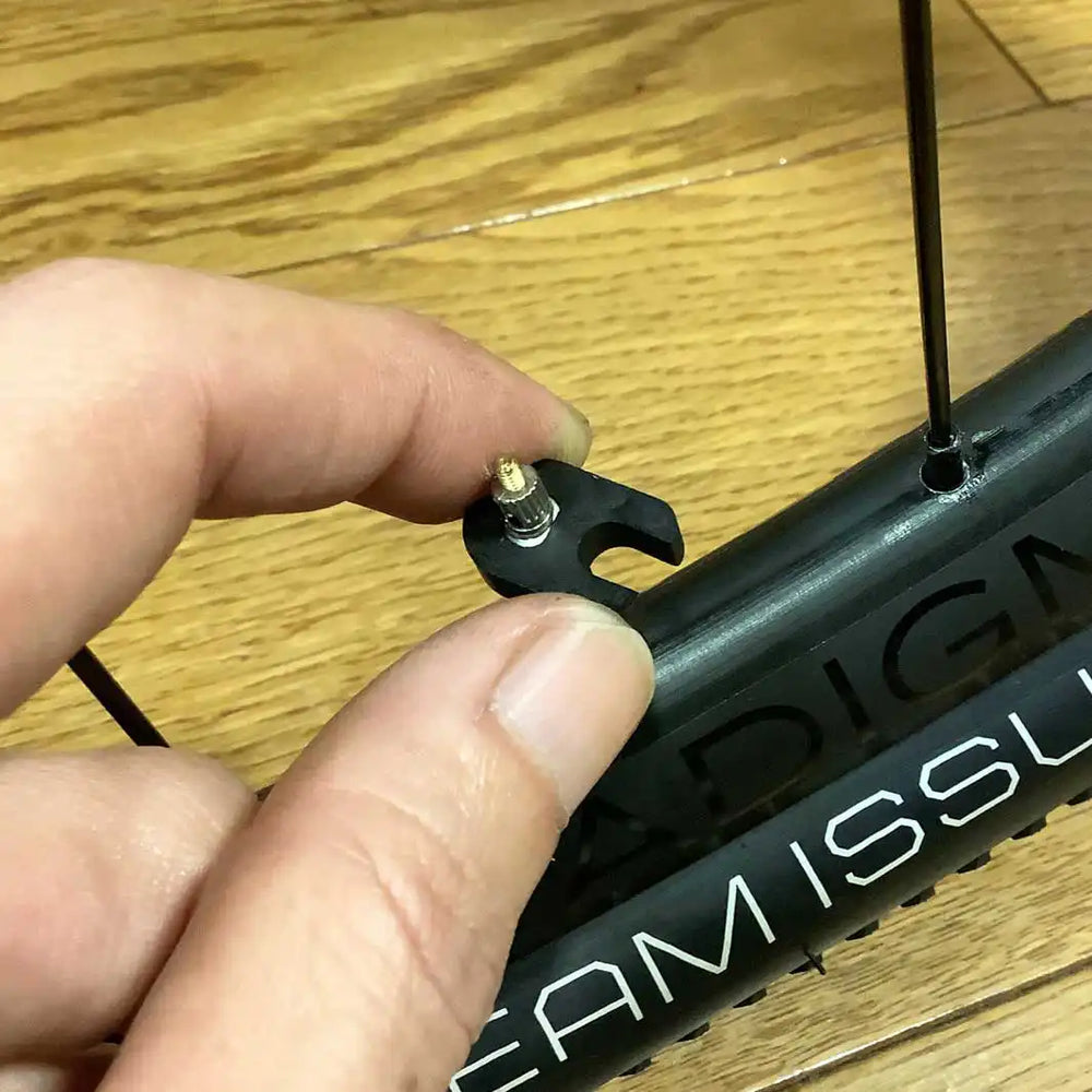 シュワルベのバルブコアセットにはバルブコア外しの簡易工具が付く