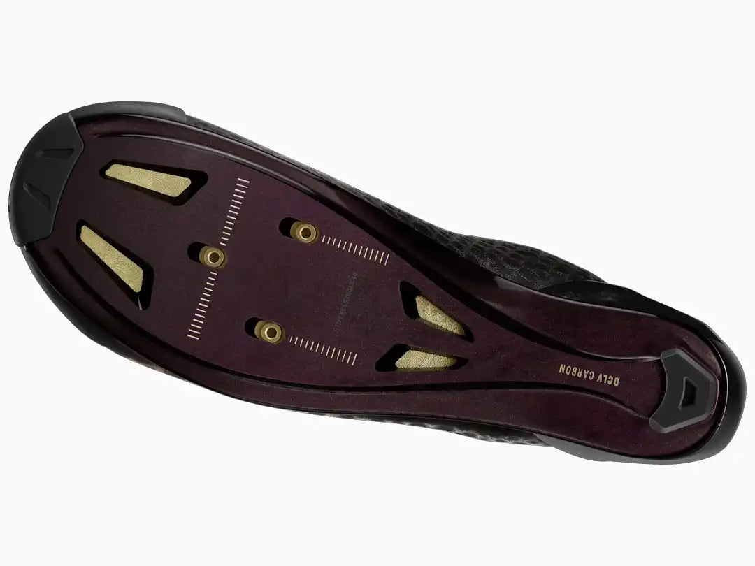 Trek RSLロードサイクリングシューズ　カラー：Black/Red (dark)　カーボンソール部分を真下から