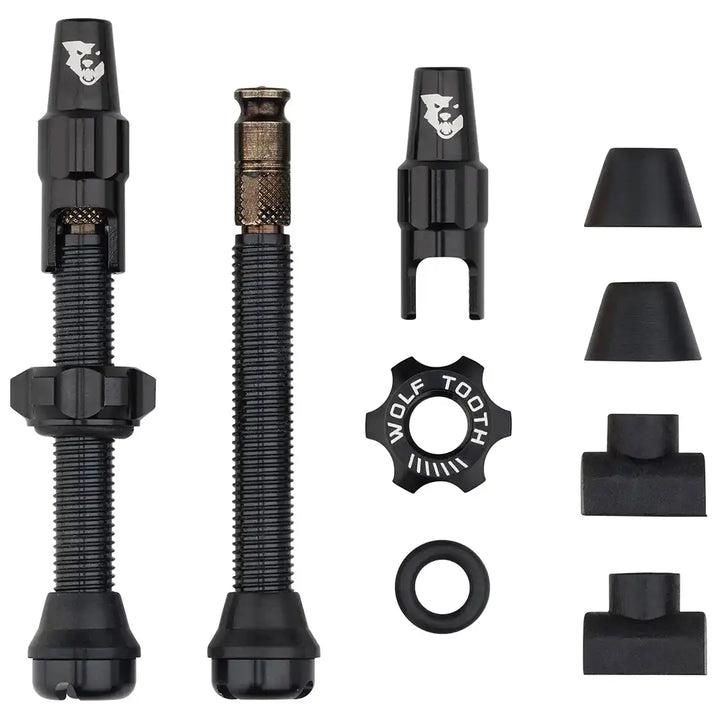 Wolf Tooth Tubeless Valve Stem Kit 44mm for Clik Valve （ウルフトゥース チューブレスバルブ クリックバルブ 44mm）ブラック