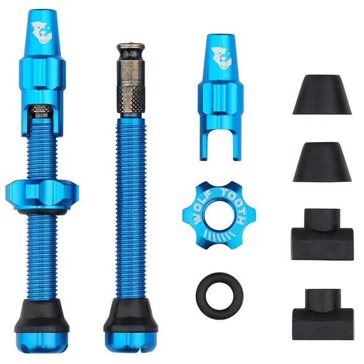 Wolf Tooth Tubeless Valve Stem Kit 44mm for Clik Valve （ウルフトゥース チューブレスバルブ クリックバルブ 44mm）ブルー