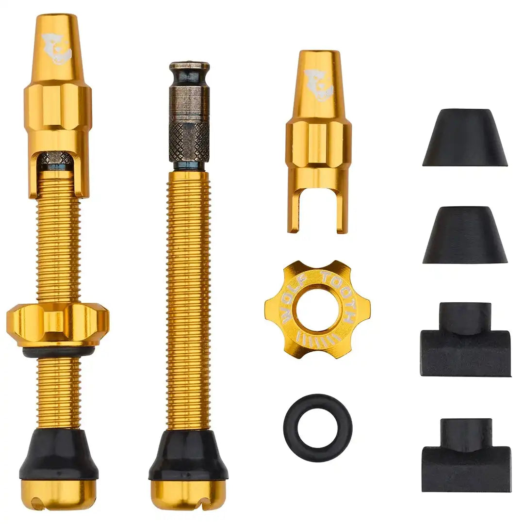 Wolf Tooth Tubeless Valve Stem Kit 44mm for Clik Valve （ウルフトゥース チューブレスバルブ クリックバルブ 44mm）ゴールド