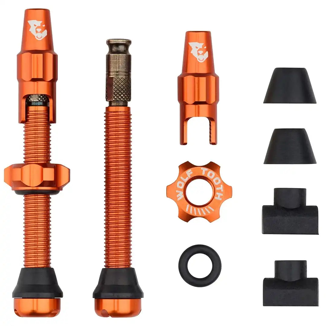 Wolf Tooth Tubeless Valve Stem Kit 44mm for Clik Valve （ウルフトゥース チューブレスバルブ クリックバルブ 44mm）オレンジ