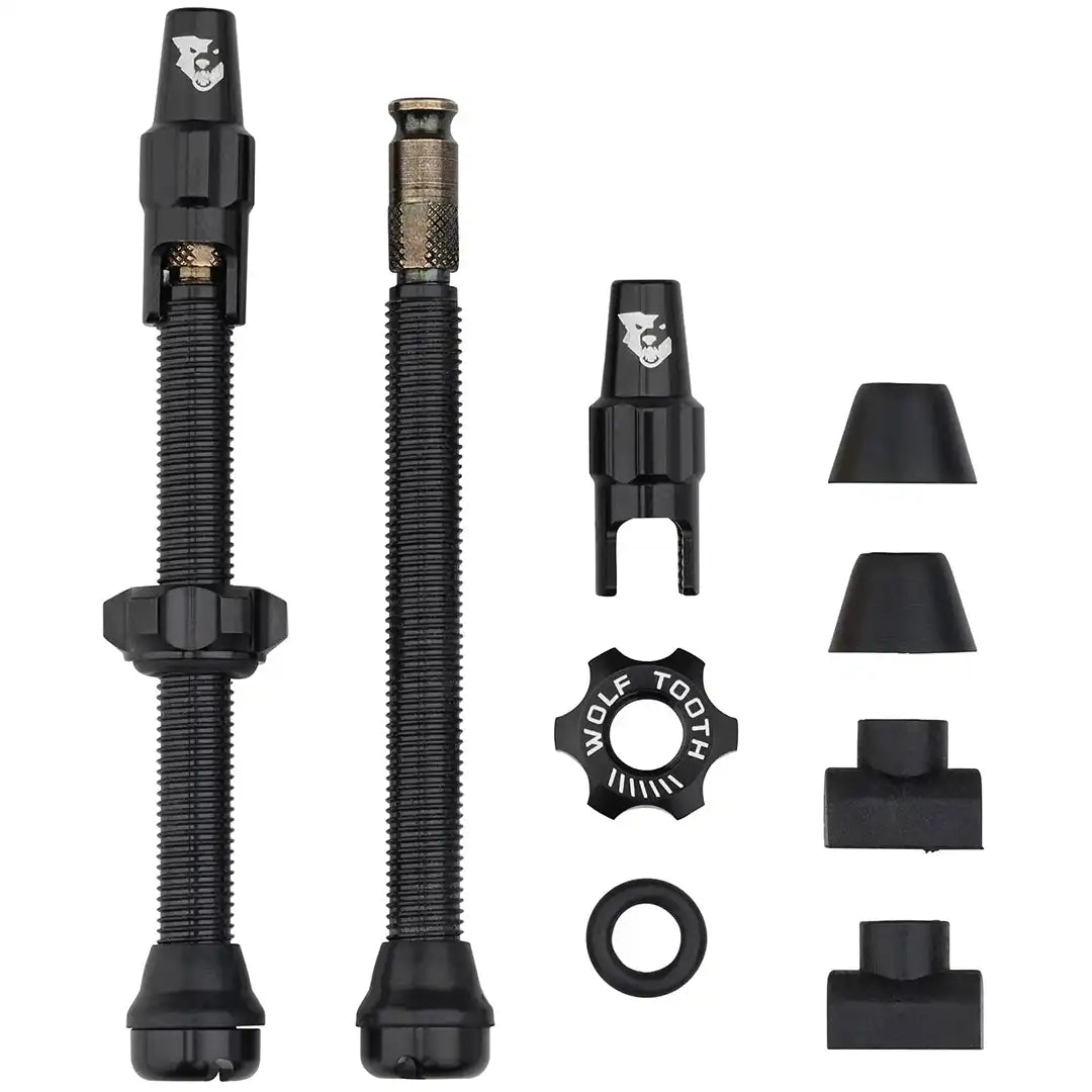 Wolf Tooth Tubeless Valve Stem Kit for Clik Valve 60mm（ウルフトゥース チューブレスバルブ60㎜ クリックバルブ）ブラック