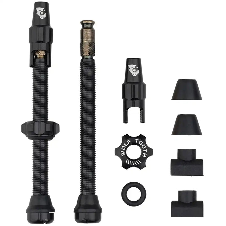 Wolf Tooth Tubeless Valve Stem Kit for Clik Valve 60mm（ウルフトゥース チューブレスバルブ60㎜ クリックバルブ）ブラック