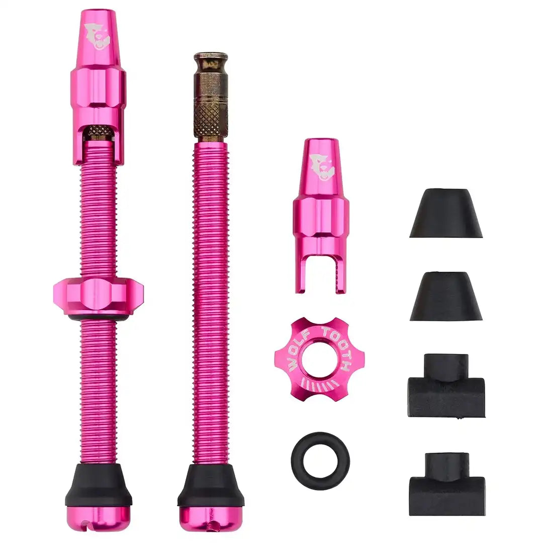 Wolf Tooth Tubeless Valve Stem Kit for Clik Valve 60mm（ウルフトゥース チューブレスバルブ60㎜ クリックバルブ）ピンク