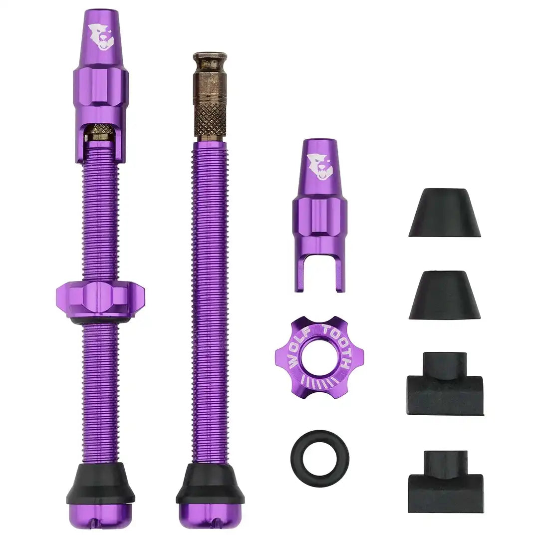 Wolf Tooth Tubeless Valve Stem Kit for Clik Valve 60mm（ウルフトゥース チューブレスバルブ60㎜ クリックバルブ）パープル