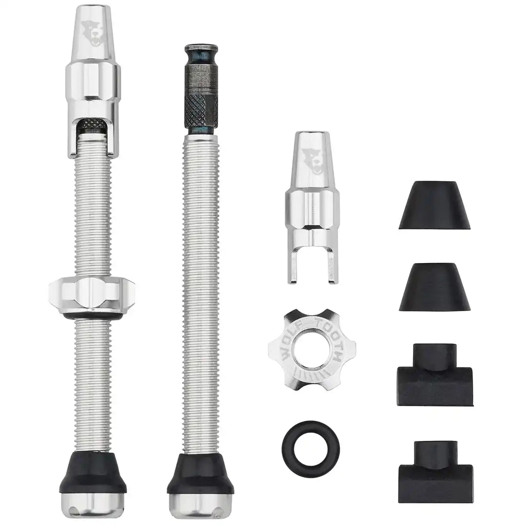 Wolf Tooth Tubeless Valve Stem Kit for Clik Valve 60mm（ウルフトゥース チューブレスバルブ60㎜ クリックバルブ）シルバー