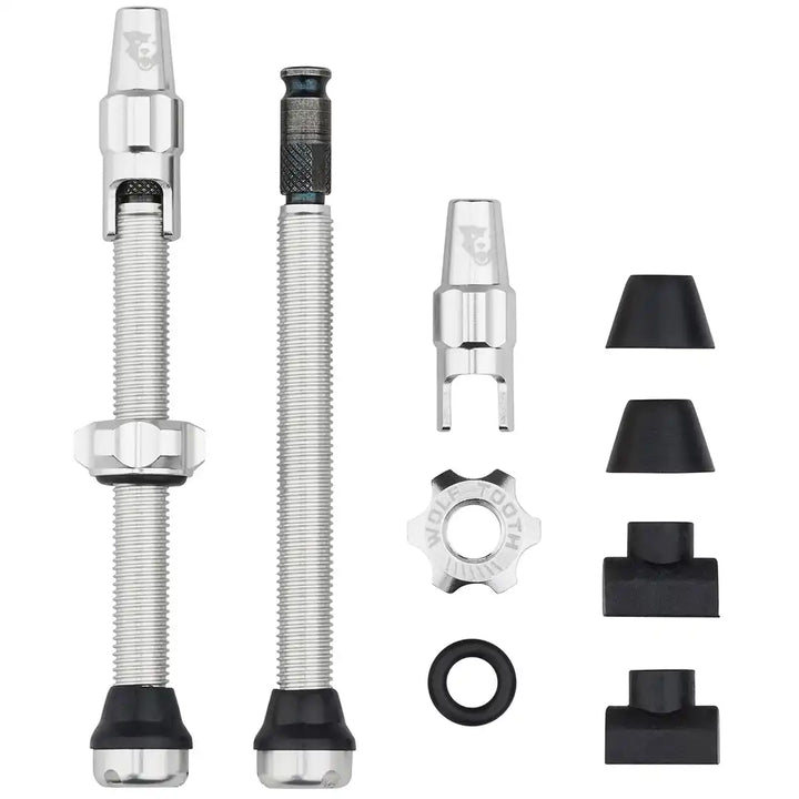 Wolf Tooth Tubeless Valve Stem Kit for Clik Valve 60mm（ウルフトゥース チューブレスバルブ60㎜ クリックバルブ）シルバー